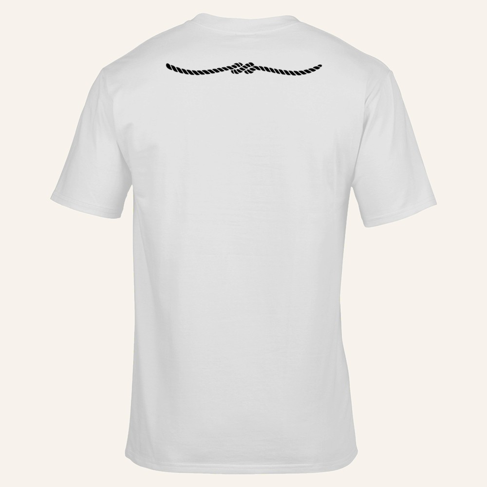 Kileekie Badge and Rope tee, light colours, back