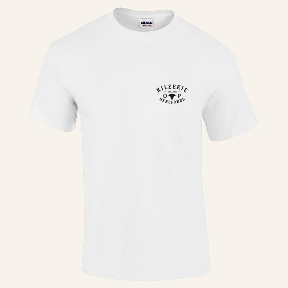Kileekie Badge and Rope tee, light colours, front