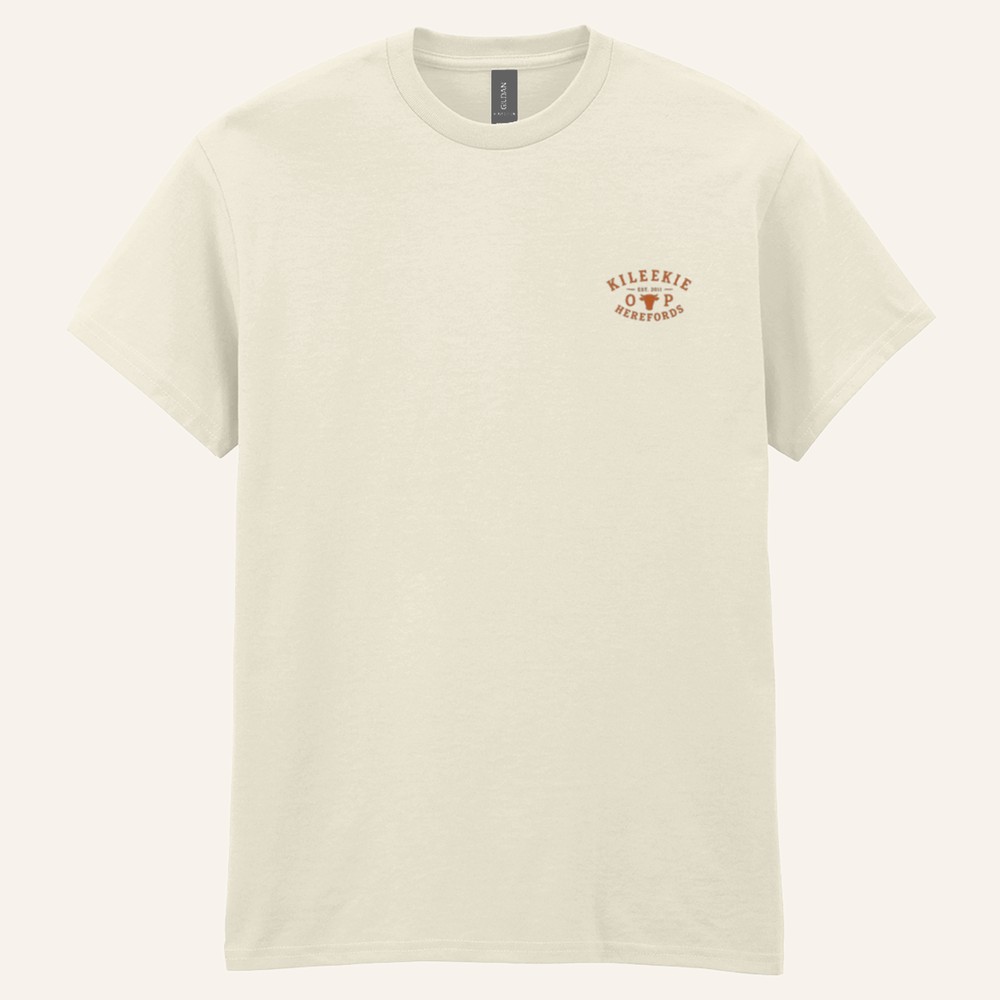 Kileekie Barrel Racer tee, off white, front
